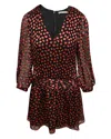 Alice And Olivia Alice + Olivia Tessie Fil Coupe Mini Dress In Black Viscose In Black