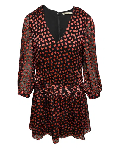 Alice And Olivia Alice + Olivia Tessie Fil Coupe Mini Dress In Black Viscose