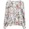 Alice And Olivia Thalia Long-sleeve Button-front Blouse In Multi