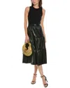 Alice And Olivia Chara Sleeveless Faux Leather Midi Dress
