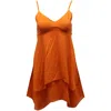 Alice And Olivia Alice + Olivia Tiered Mini In Orange Silk In Orange