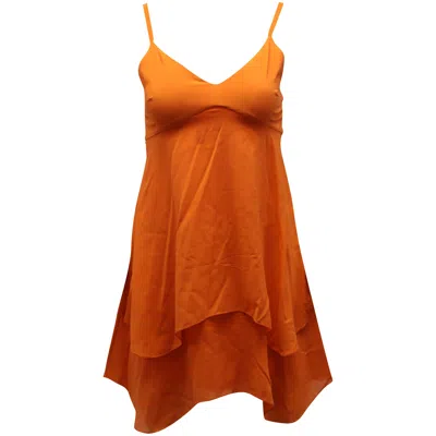 Alice And Olivia Alice + Olivia Tiered Mini In Orange Silk