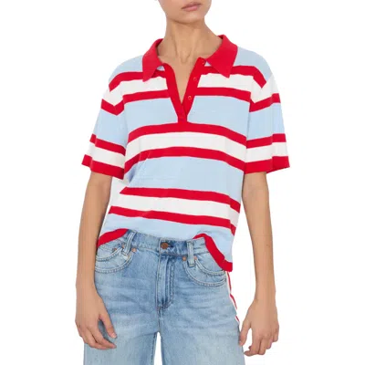 Alice And Olivia Alice + Olivia Tillie Stripe Oversize Polo Sweater