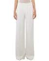 Alice And Olivia Dylan High Waist Wide Leg Pants In Ecru Vegan Leather
