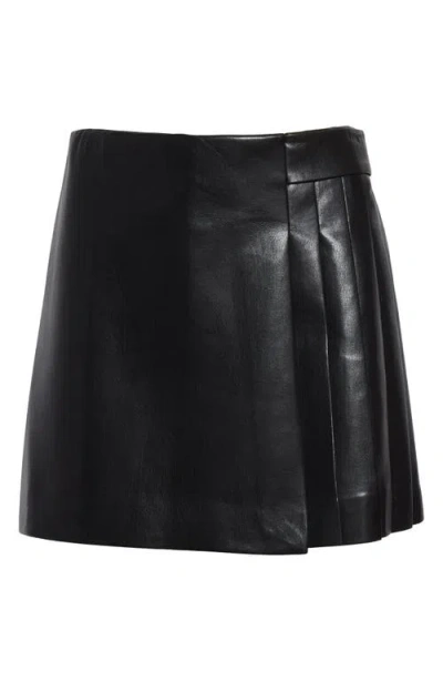 ALICE AND OLIVIA ALICE + OLIVIA TONI PLEATED FAUX LEATHER MINISKIRT