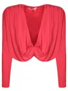 Alice And Olivia Elda Twisted Drape Cropped Top