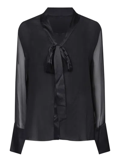 Alice And Olivia Black Bow Tie Blouse