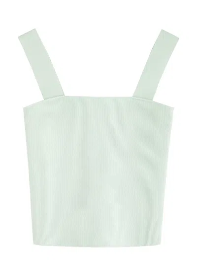 Alice And Olivia Alice + Olivia Torie Ribbed-knit Tank In Mint