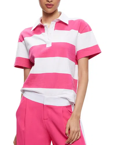 Alice And Olivia Alice + Olivia Treva Boxy Polo Shirt In Pink