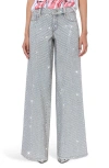 Alice And Olivia Trish Embellished Jean In Sierra Light Blue