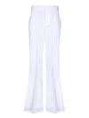 Alice And Olivia Dylan High Waist Wide Leg Pants In Ecru Vegan Leather