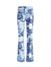Alice And Olivia Alice And Oliva Teeny Printed Bootcut Pants In Blue