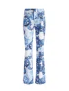 Alice And Olivia Alice And Oliva Teeny Printed Bootcut Pants In Blue