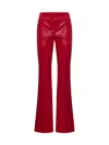 Alice And Olivia Vegan Leather Bootcut Pant In Perfect Ruby In Bright Ruby