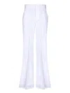 Alice And Olivia Dylan High Waist Wide Leg Pants In Ecru Vegan Leather In White