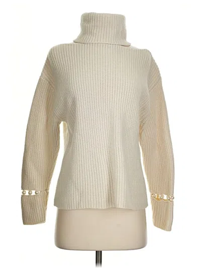 Pre-owned Alice And Olivia Alice + Olivia Turtleneck Sweater In White