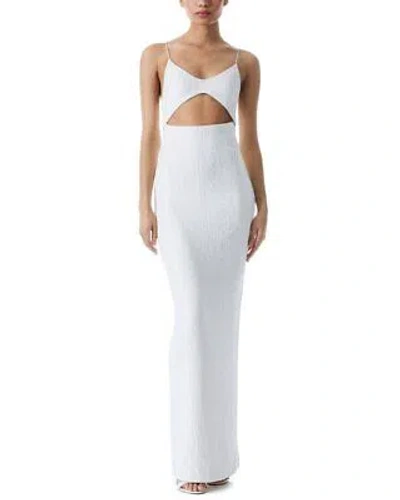 Pre-owned Alice And Olivia Alice + Olivia Valli Fitted Cutout Cami Midi Dress Women's 10 In White
