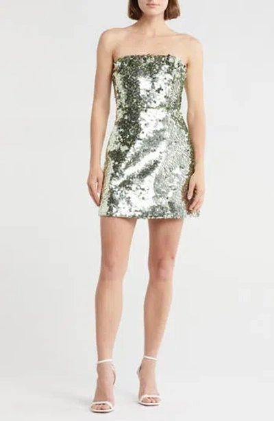 ALICE AND OLIVIA ALICE + OLIVIA VELIA DISC SEQUIN STRAPLESS MINIDRESS