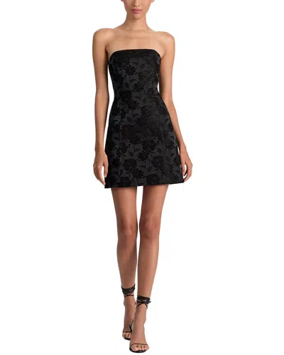 Alice And Olivia Roxane Drop Waist Scoop Neck Mini Dress In Black
