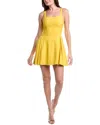 Alice And Olivia Alice + Olivia Vera Fit And Flare Mini Dress In Yellow