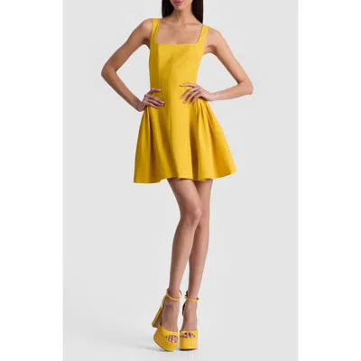 Alice And Olivia Alice + Olivia Vera Fit & Flare Minidress In Gold