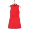 Alice And Olivia Alice + Olivia Victoria Mock Neck Sheath Dress In Bright Ruby