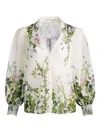 Alice And Olivia Charis Button Down Blouse Ivy Romance In White