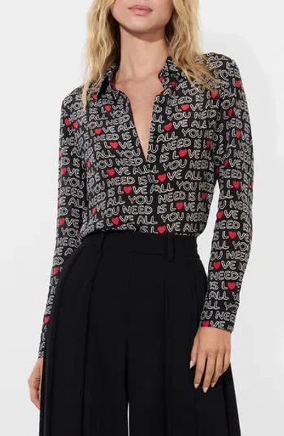 ALICE AND OLIVIA ALICE + OLIVIA WILLA BUTTON-UP SHIRT