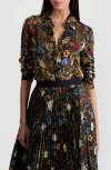 Alice And Olivia Willa Burnout Blouse In Multi