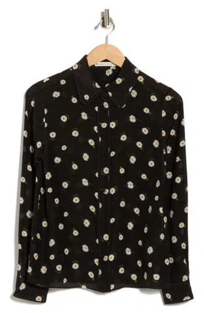 Alice And Olivia Alice + Olivia Willa Floral Long Sleeve Silk Button-up Shirt