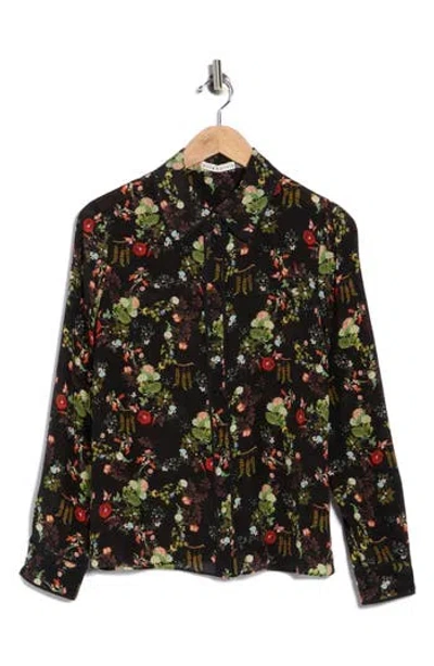 Alice And Olivia Alice + Olivia Willa Floral Print Silk Blouse In Multi