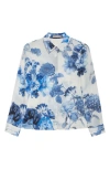 Alice And Olivia Willa Relaxed Placket Top Affection Small In Affection Small