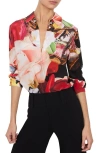 Alice And Olivia X Kelly Dabbah Willa Placket Top In Thrive