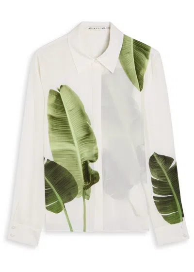 Alice And Olivia Alice + Olivia Willa Printed Semi-sheer Silk Shirt