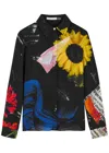 Alice And Olivia Willa Silk Blouse In Azalea Floral In Multi