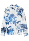 Alice And Olivia Alice + Olivia Willa Printed Silk Shirt In Blue