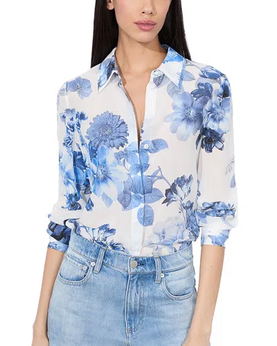 Alice And Olivia Alice + Olivia Willa Silk Top In Blue
