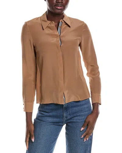 Alice And Olivia Alice + Olivia Willa Silk Top In Brown