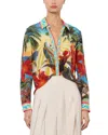 Alice And Olivia Willa Silk Top In Multi