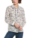 Alice And Olivia Willa Staceface Placket Silk Top