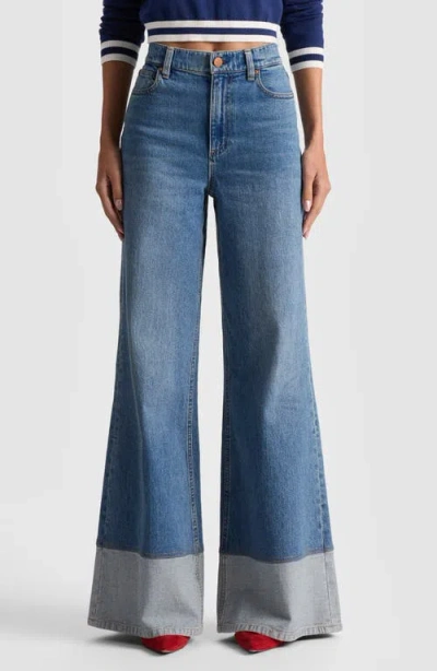 Alice And Olivia Alice + Olivia Wilson High Waist Wide Leg Jeans In Blue