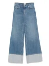 Alice And Olivia Wilson Reversed Seam Wide-leg Jeans In Blue