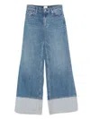 Alice And Olivia Wilson Reversed Seam Wide-leg Jeans In Blue