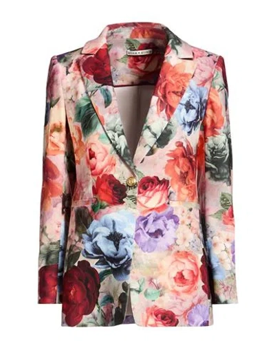 Alice And Olivia Alice + Olivia Woman Blazer Orange Size 6 Recycled Polyester, Polyester, Elastane In Multi