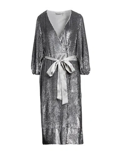 Alice And Olivia Alice + Olivia Woman Midi Dress Lead Size 4 Polyester In Grey