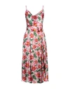 Alice And Olivia Samantha Cowl Midi Dress In High Tea Floral In Magenta