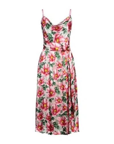 ALICE AND OLIVIA ALICE + OLIVIA WOMAN MIDI DRESS MAGENTA SIZE 6 VISCOSE, SILK, POLYESTER