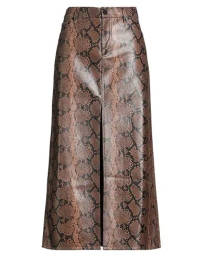 Alice And Olivia Alice + Olivia Woman Midi Skirt Brown Size 4 Polyurethane
