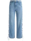 Alice And Olivia Reita Mid-rise Jeans In Blue