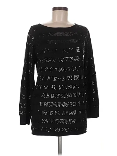 Pre-owned Alice + Olivia Wool Pullover Sweater In Black